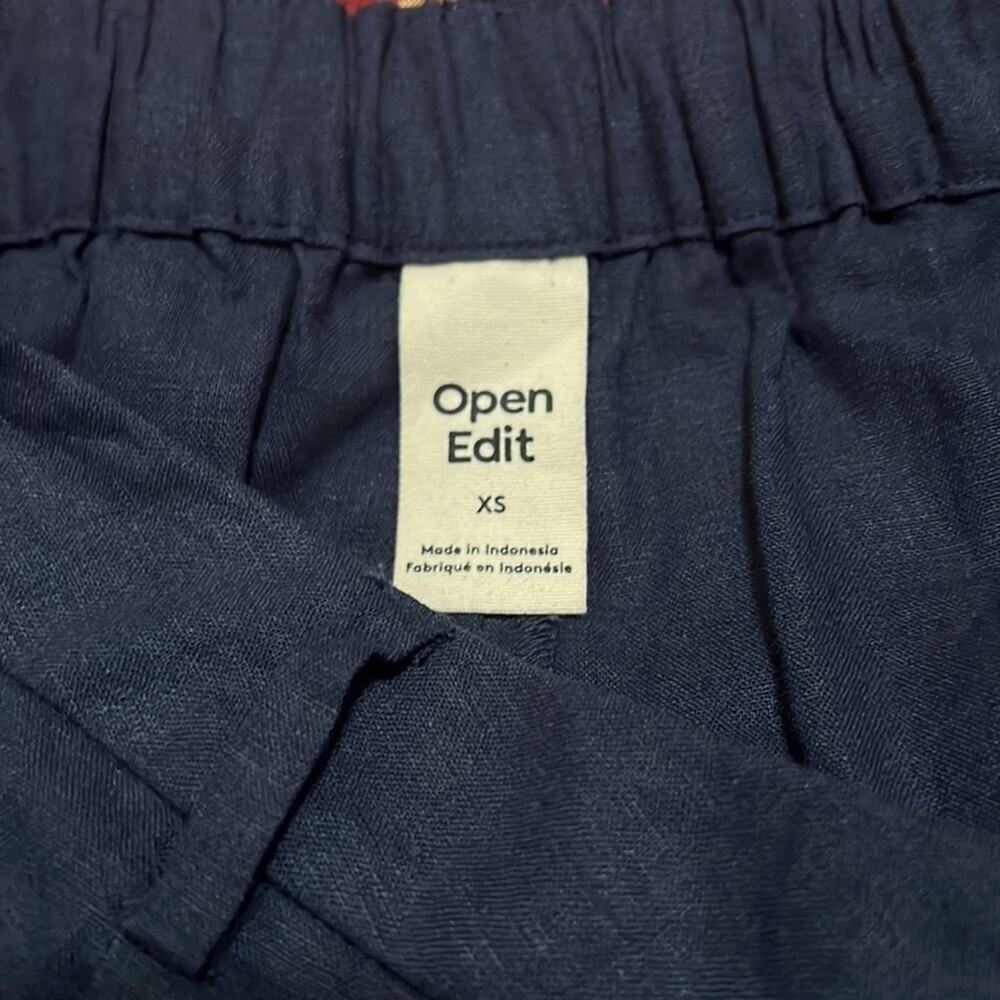 Open Edit Navy Blue Linen Blend Pants NWOT Size XS - Picture 15 of 16